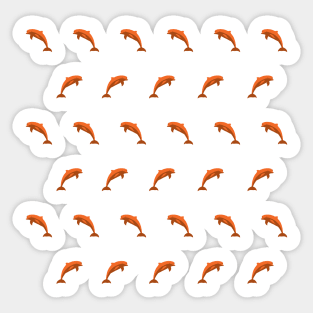 Orange Dolphin Sticker